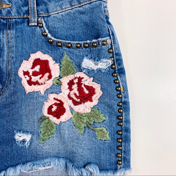 FREE PEOPLE Wild Rose Embroidered Miniskirt - Picture 8 of 10